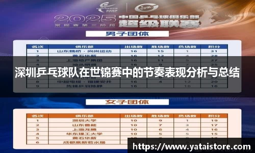 深圳乒乓球队在世锦赛中的节奏表现分析与总结