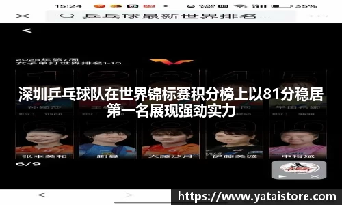 深圳乒乓球队在世界锦标赛积分榜上以81分稳居第一名展现强劲实力